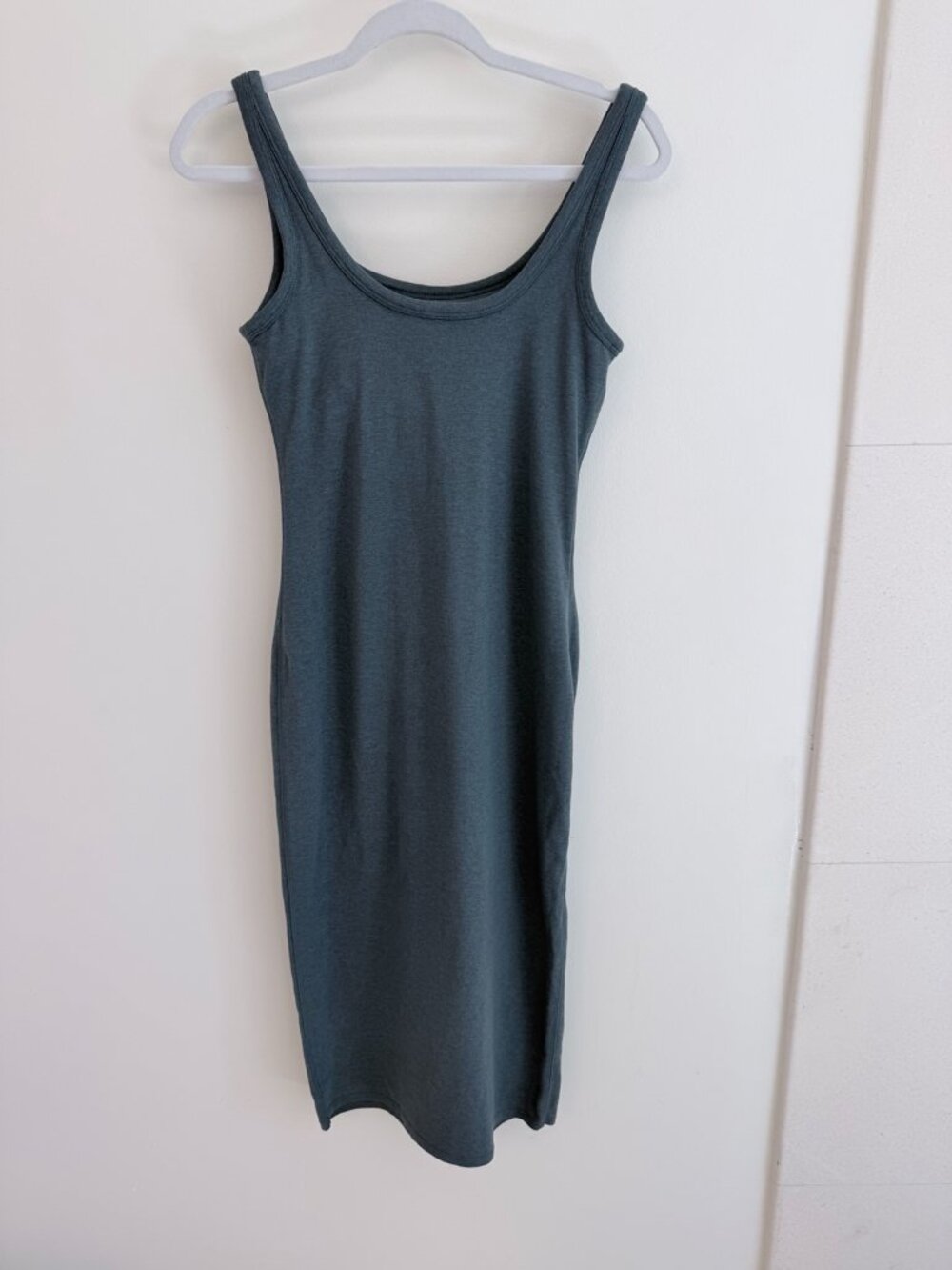 Vuori Halo Essential Midi Tank Dress VW606, Blue-Green Heather, Size Small